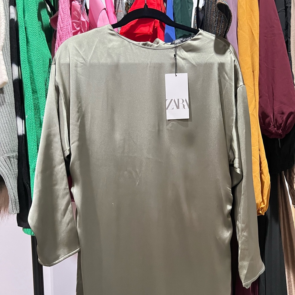 Zara Long Satin Effect Blouse. - Picture 9 of 12